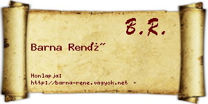 Barna René névjegykártya